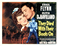 They Died With Their Boots On movie poster print featuring Olivia De Havilland and Errol Flynn, 1941