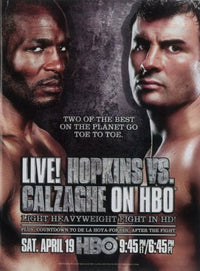 Hopkins vs. Calzaghe boxing movie poster 11x17
