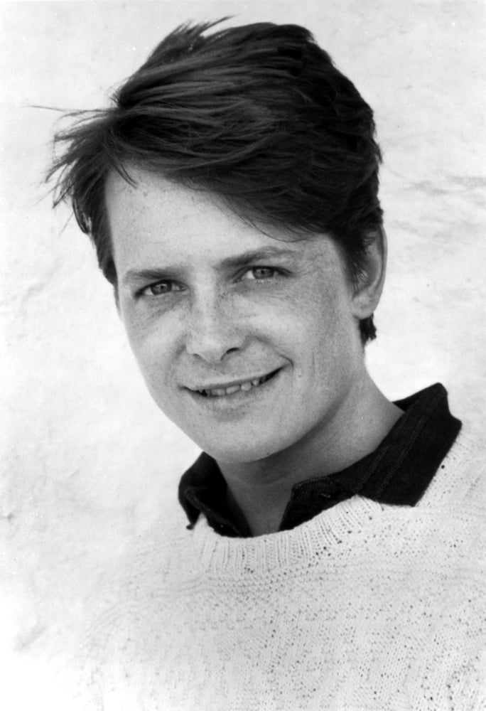 Michael J. Fox classic photo print, capturing his iconic charm.