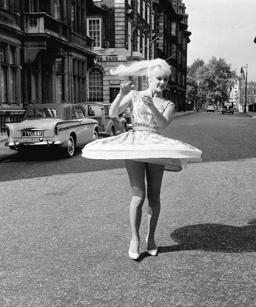 Elke Sommer Dancing in Street Photo Print - 8x10, 16x20, 24x30
