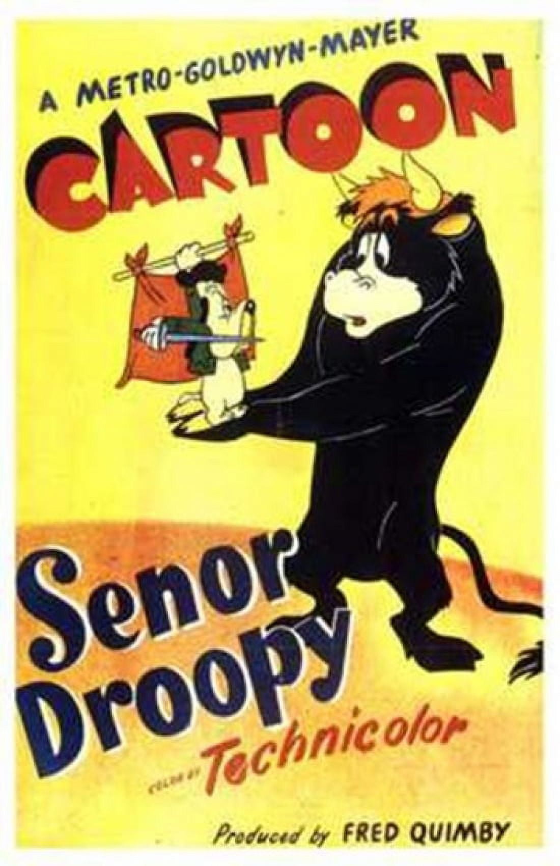 Senor Droopy Movie Poster 11x17 print featuring classic animation character.