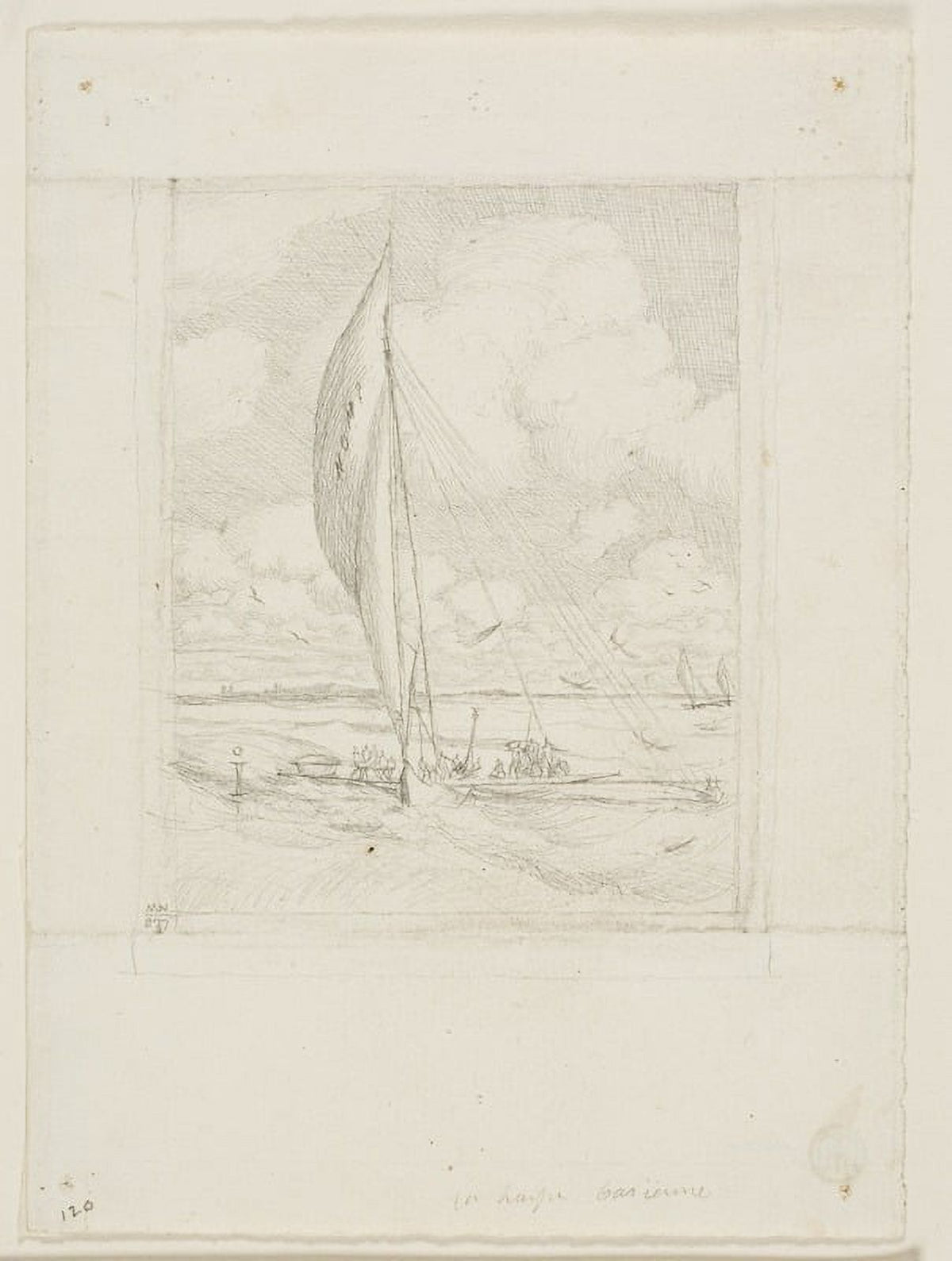 Swift-Sailing Proa Art Print by Charles Meryon depicting the Mulgrave Archipelago.