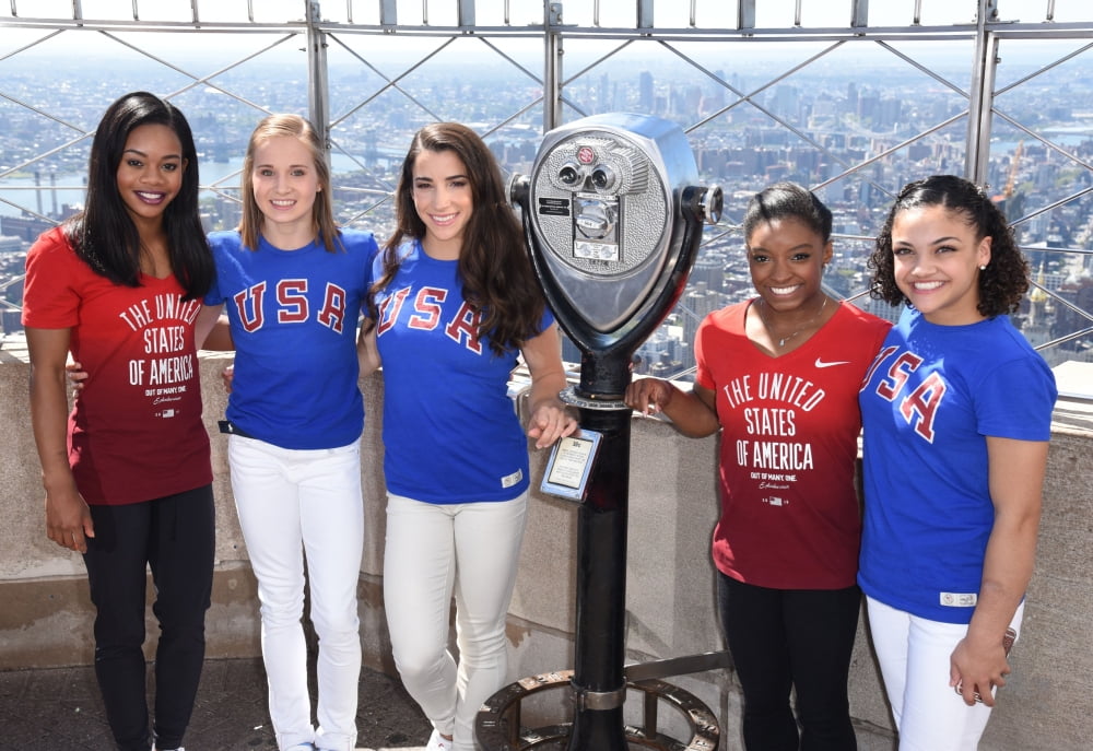 Final Five Olympic Gymnasts at public appearance photo print