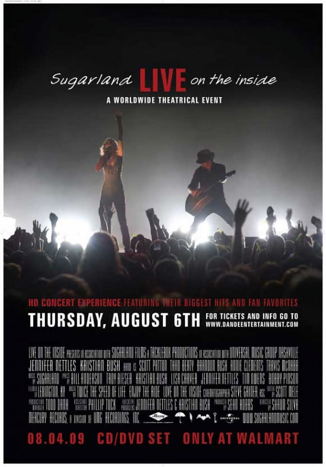 Sugarland Live on the Inside Movie Poster 11x17