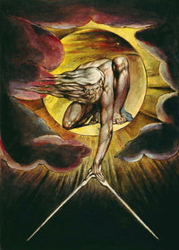 The Ancient of Days art print by William Blake showcasing divine imagery.