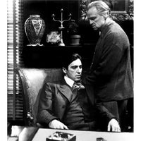 The Godfather movie photo print featuring Al Pacino and Marlon Brando from 1972.
