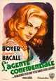 Confidential Agent movie masterprint poster featuring Lauren Bacall (1945).