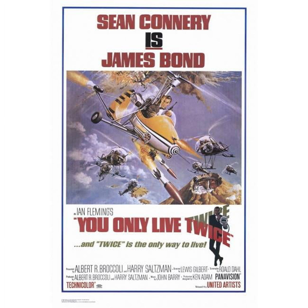 You Only Live Twice movie poster print showcasing classic James Bond imagery.