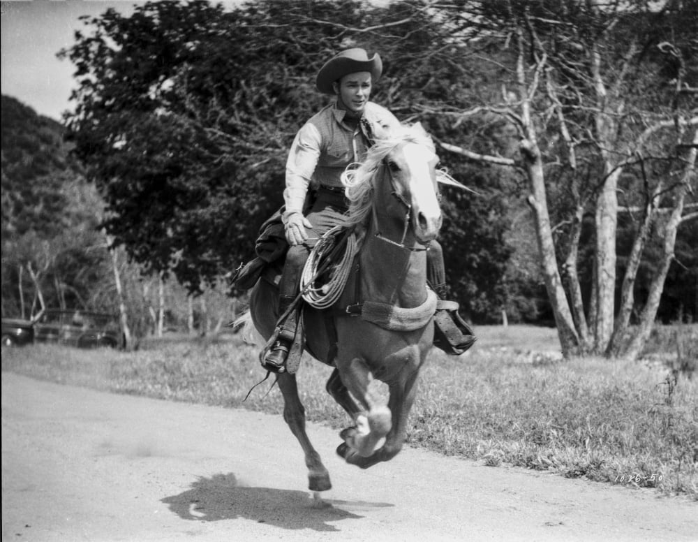 Roy Rogers Riding on a Running Horse Photo Print