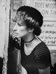 Barbra Streisand Looking Away Photo Print with Stripes Background
