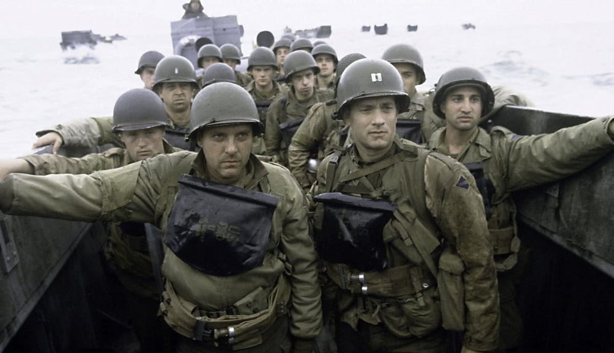 Tom Hanks and Tom Sizemore in Saving Private Ryan Photo Print