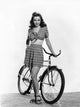 1946 vintage photo print of Kathryn Grayson in a blue playsuit