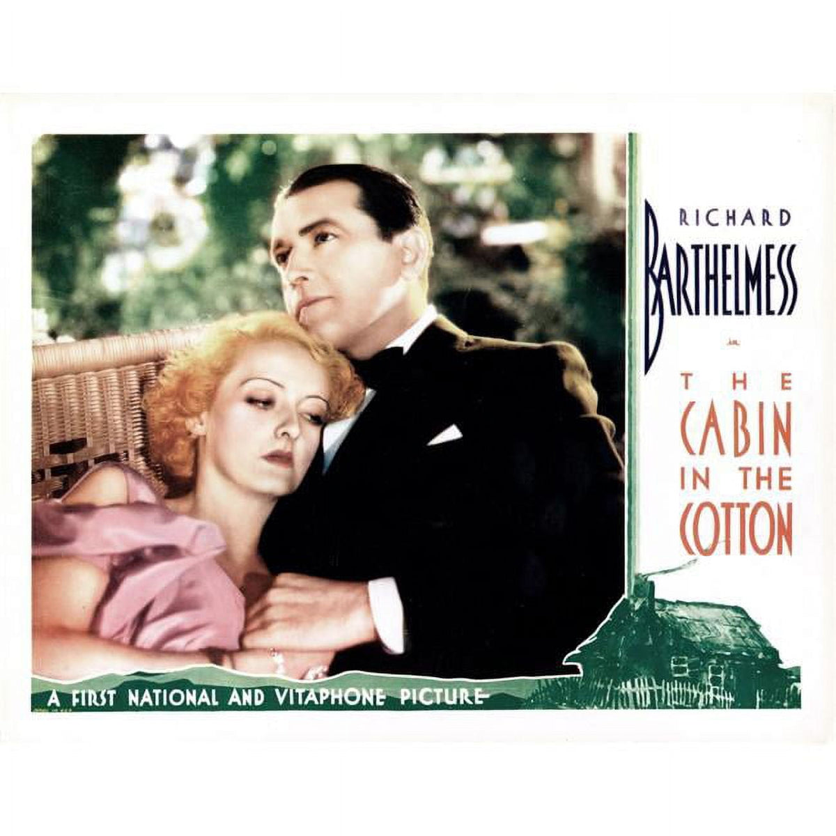 The Cabin In The Cotton lobby card print featuring Bette Davis and Richard Barthelmess from the 1932 movie.