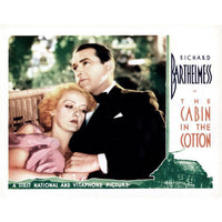 The Cabin In The Cotton lobby card print featuring Bette Davis and Richard Barthelmess from the 1932 movie.