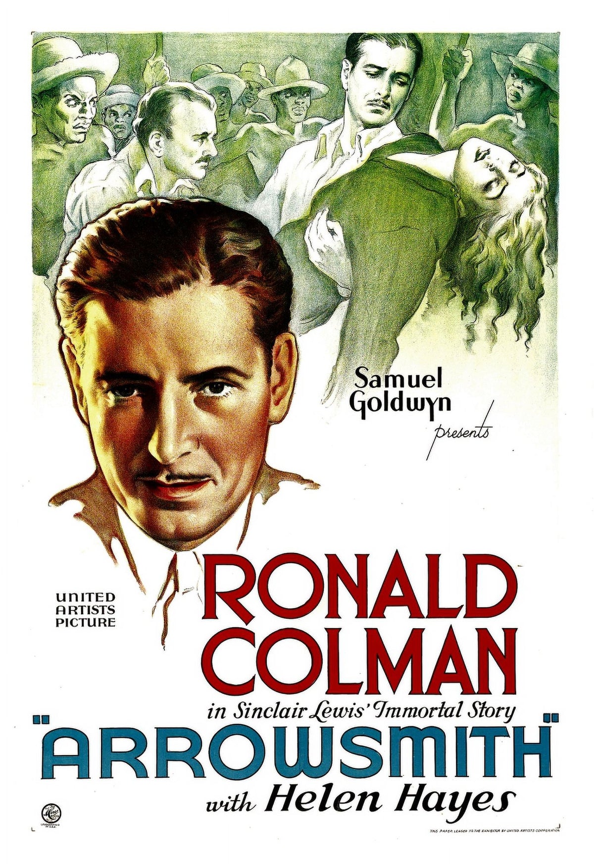 Arrowsmith movie poster featuring Ronald Colman from the 1931 film, 11x17 masterprint.