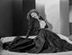 Black and white photo print of Katharine Hepburn in a black gown