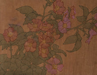 Pink Roses on Terracotta Background Poster Print by Hannah Borger Overbeck