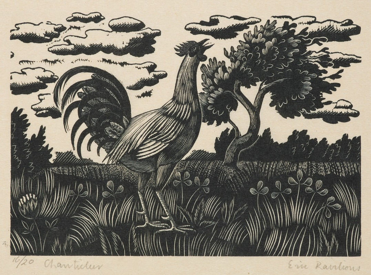 Chanticleer (1930) art print by Eric Ravilious, showcasing intricate details and a dreamy atmosphere.