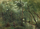 The Eel Gatherers art print by Jean-Baptiste-Camille Corot, showcasing a serene natural scene.