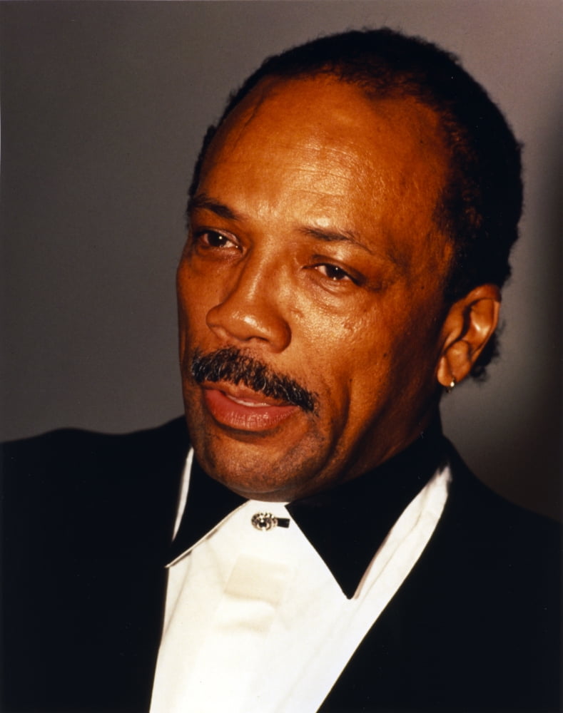Close-up portrait of Quincy Jones in tuxedo photo print