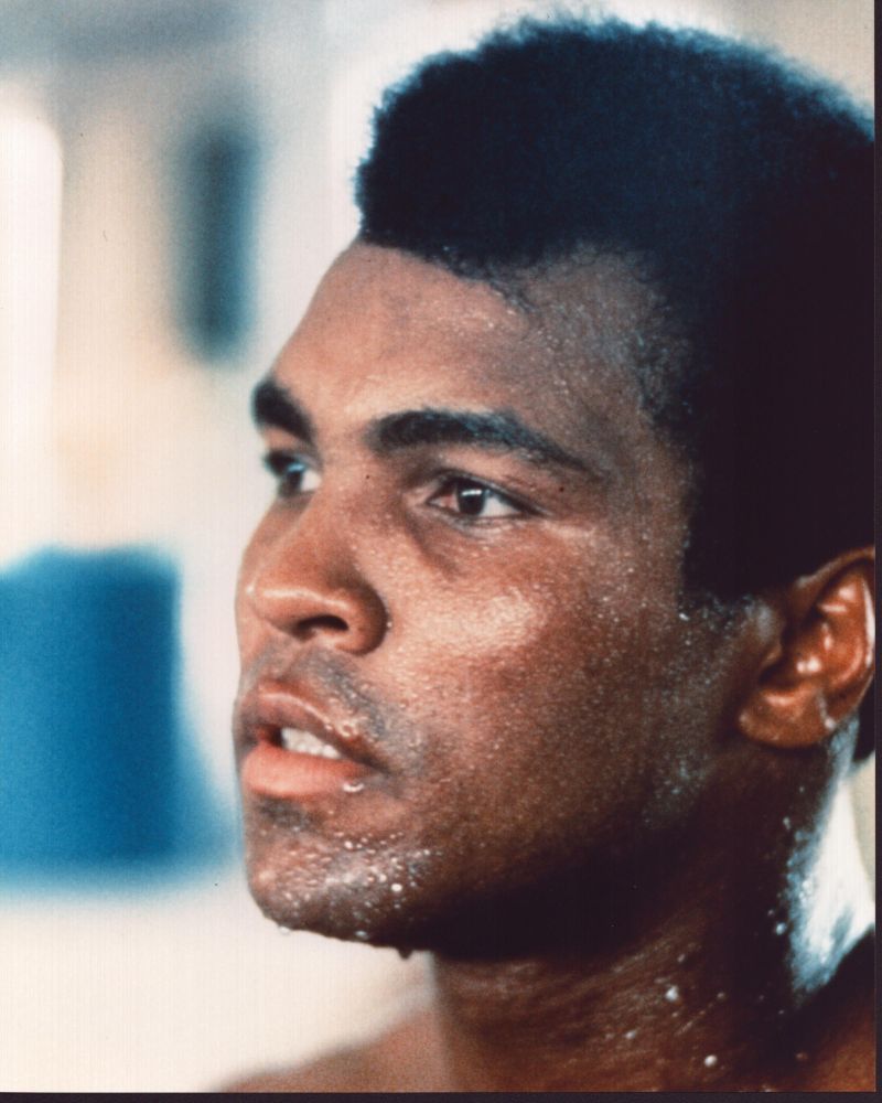 Muhammad Ali Close-Up Sweating Photo Print in action