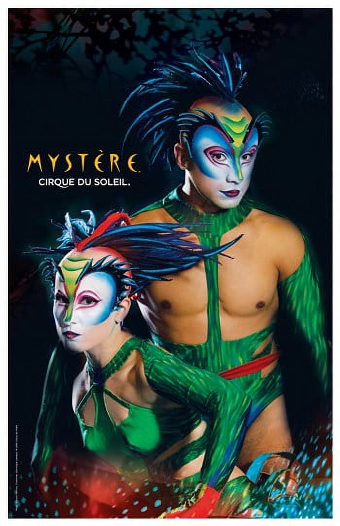 Cirque du Soleil Mystere movie poster featuring green lizards, 11x17 size.