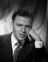 Frank Sinatra leaning on hand in suit photo print