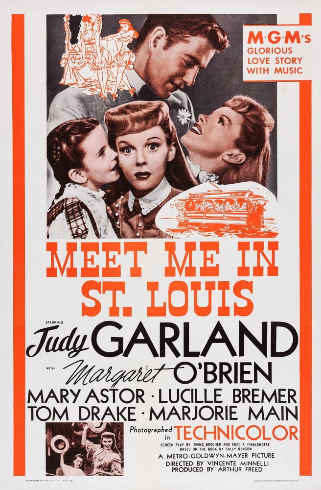 Meet Me In St. Louis movie masterprint poster featuring Judy Garland and Margaret O'Brien.