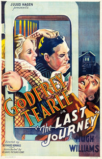 The Last Journey movie poster print featuring Judy Gunn, Godfrey Tearle, and Hugh Williams, 1936.