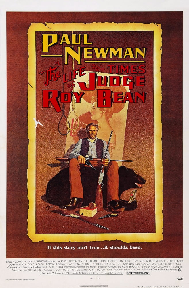 The Life and Times of Judge Roy Bean movie poster print featuring Paul Newman, 1972.