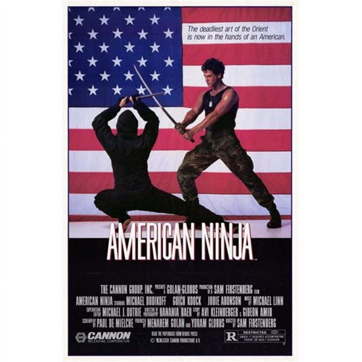 American Ninja movie poster 11x17 print showcasing action and adventure.