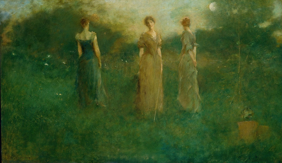 In the Garden fine art poster print by Thomas Wilmer Dewing, 1892-1894.