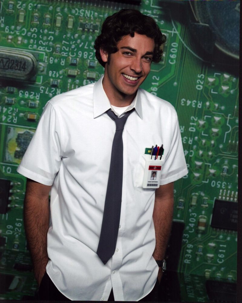 Zachary Levi Chuck Photo Print with Computer Board Background