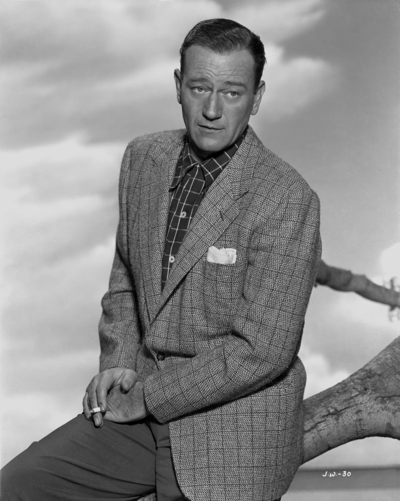 John Wayne portrait photo print in sports coat.