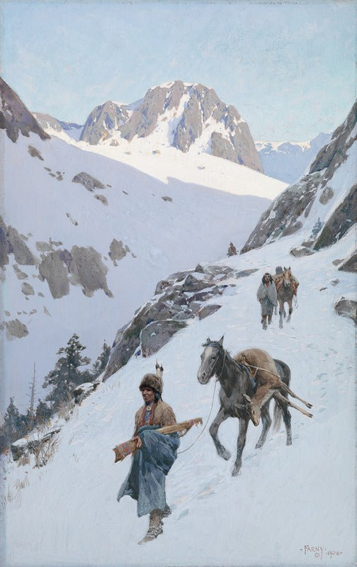 'A Successful Hunt' fine art poster print by Henry Farny, depicting a thrilling hunting scene from 1906.