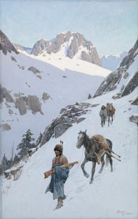 'A Successful Hunt' fine art poster print by Henry Farny, depicting a thrilling hunting scene from 1906.