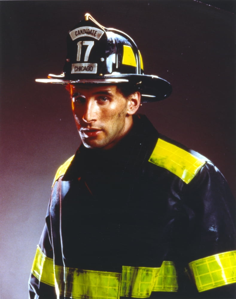 William Baldwin posed in fireman outfit photo print