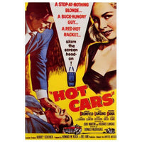 Hot Cars Movie Poster Print featuring classic automobiles in vibrant colors.