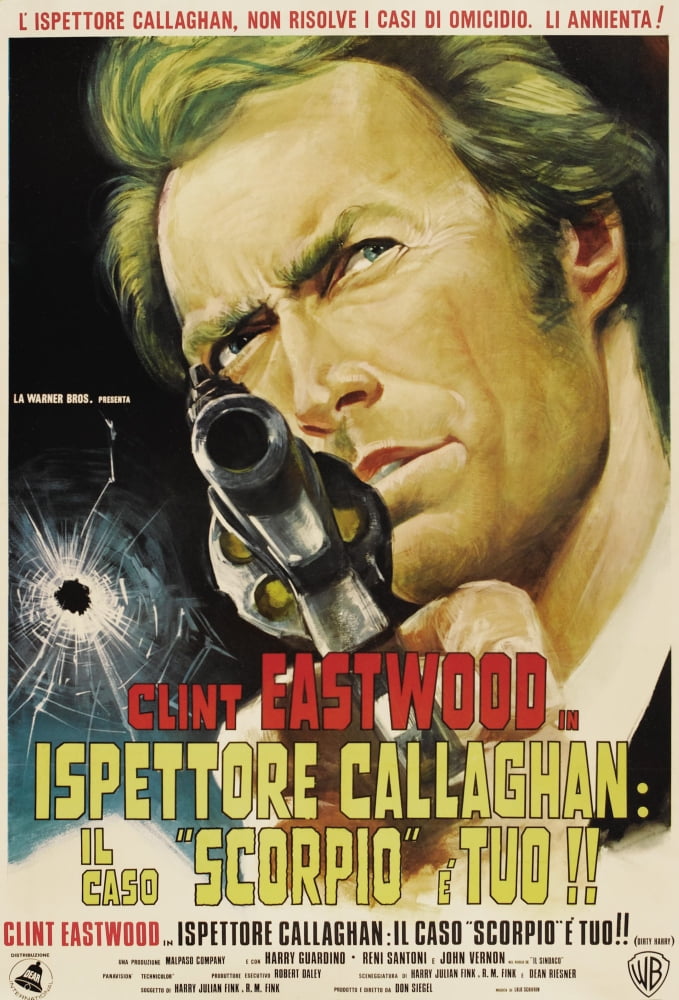 Dirty Harry Movie Poster Print featuring Clint Eastwood - 1971 Masterprint.