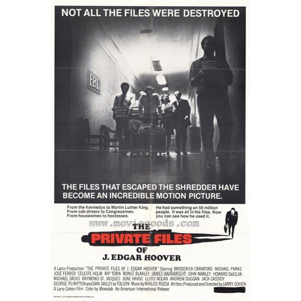 The Private Files of J. Edgar Hoover movie poster print in 27x40 size.