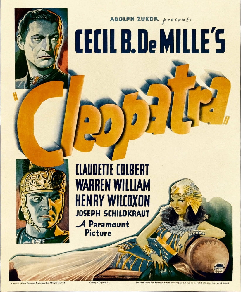 Cleopatra Movie Masterprint Poster featuring Claudette Colbert, 1934