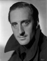 Portrait of Basil Rathbone photo print, classic Hollywood art.