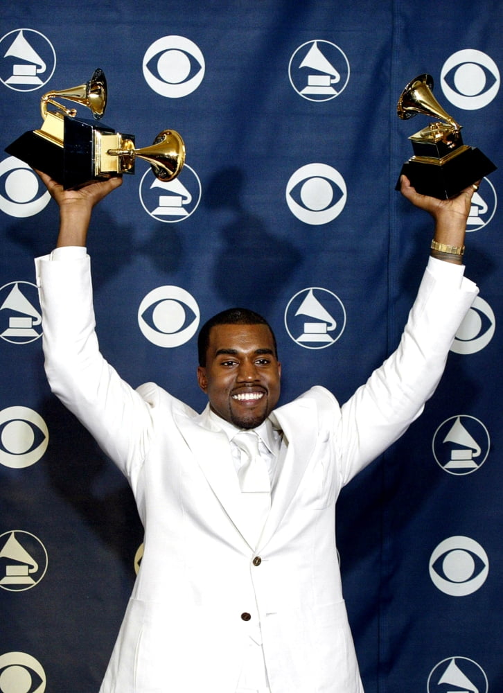 Kanye West in the press room at the 47th Annual Grammy Awards photo print by Emilio Flores