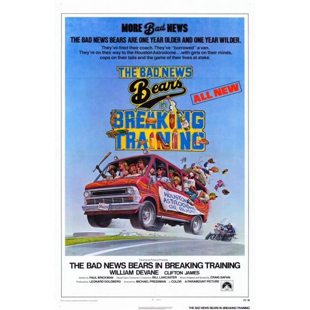 The Bad News Bears Movie Poster Print featuring iconic scenes from the film.