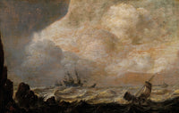 Ships Near the Coast on a Rough Sea poster print by Pieter Mulier the Elder