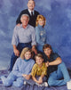 Mister Belvedere family photo print on blue background