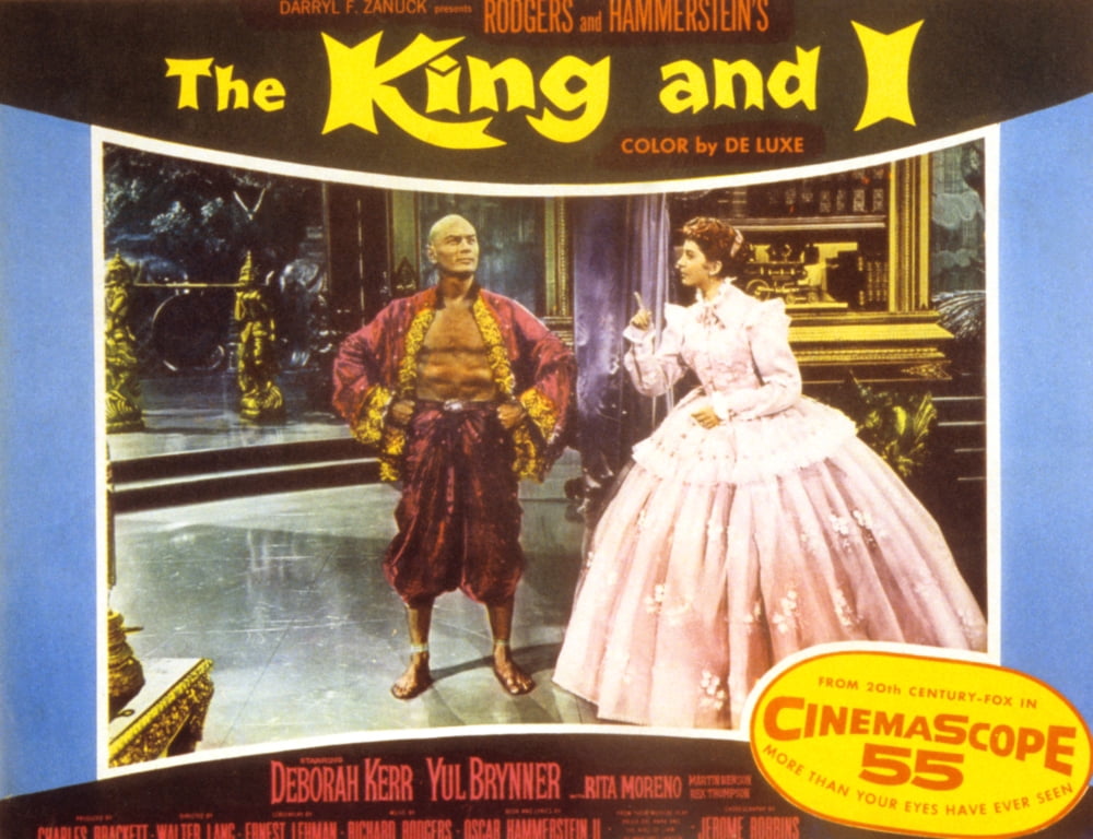 The King and I movie masterprint poster featuring Yul Brynner and Deborah Kerr