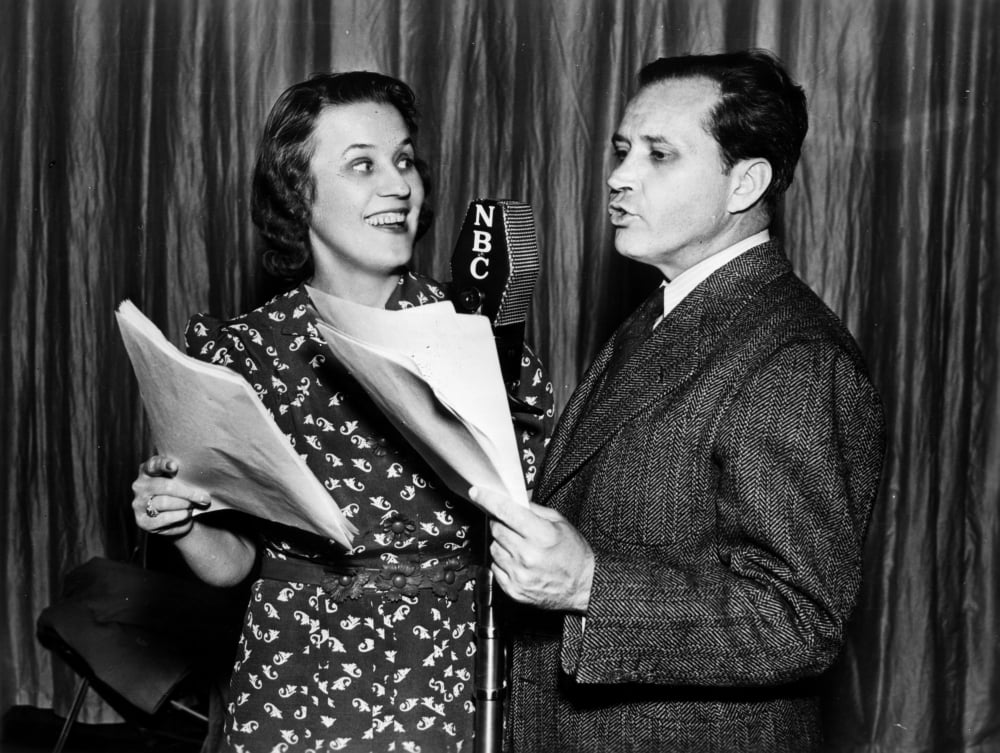Candid photo print of Fibber McGee and Molly in classic comedy style.