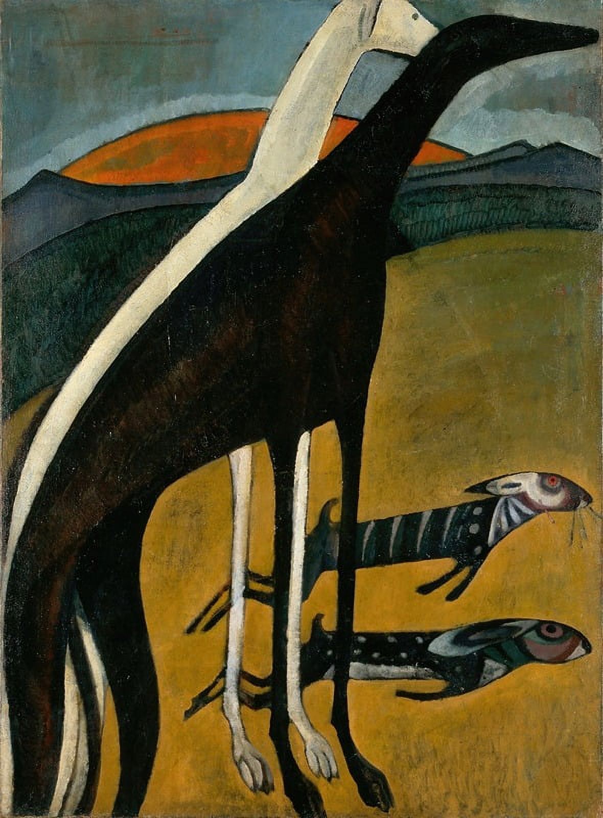 Greyhounds poster print by Amadeo de Souza-Cardoso, vintage art print