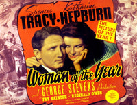 Woman of the Year movie poster print featuring Spencer Tracy and Katharine Hepburn.